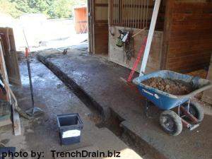 excavating trench install, installing trench channel