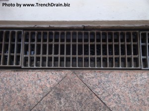 steel bar grating, bar grating tile, custom trench drain, drain against wall