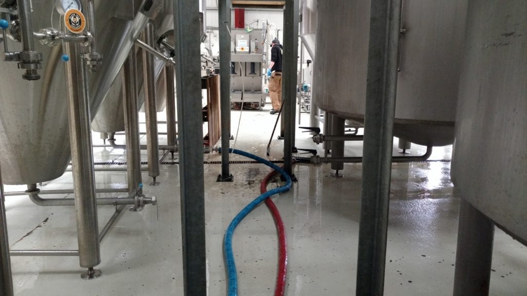brewery production floor, brewery production drains, brewery floor drains, Pro Plus 100 drains